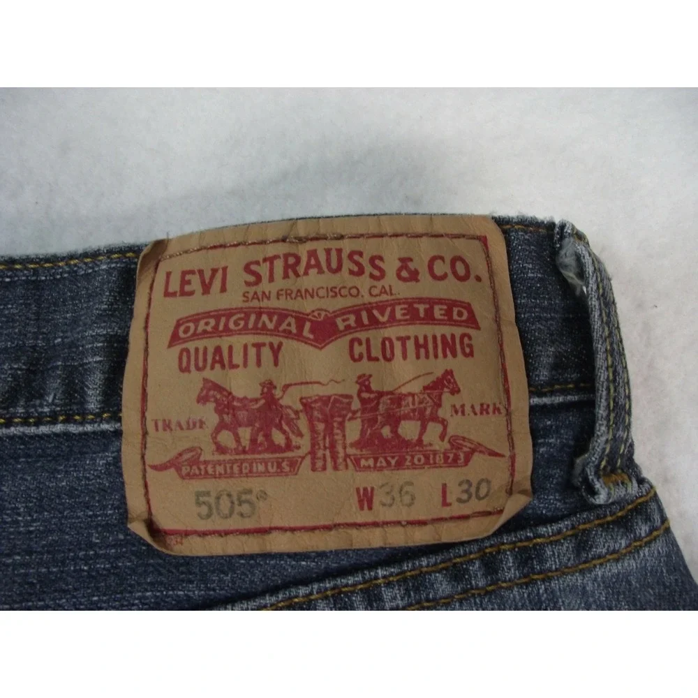 Levi's Men's 505 jeans 36‎ x 30 regular fit straight blue denim pants